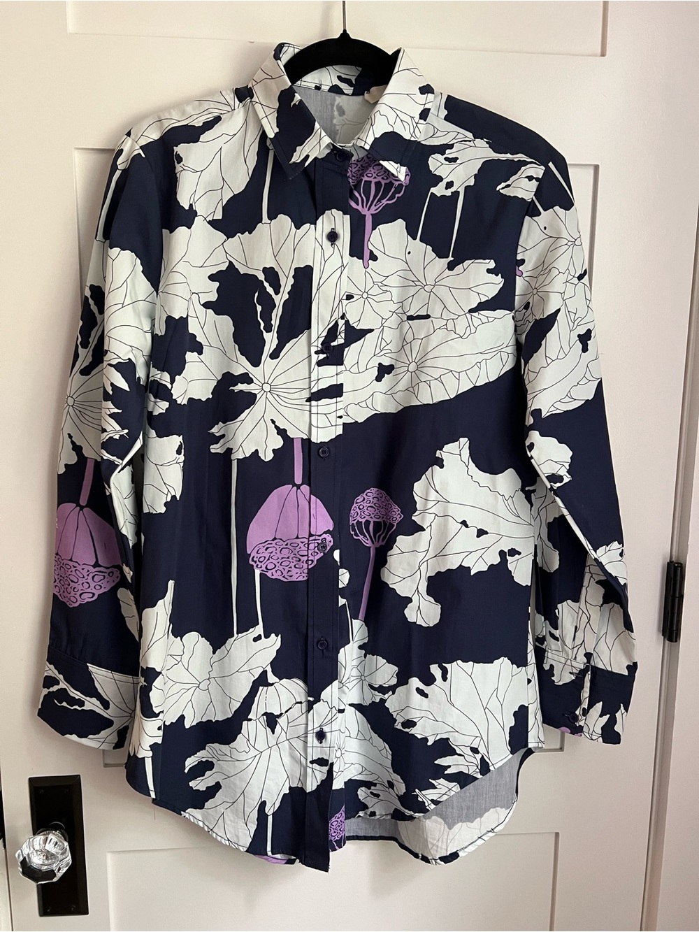 Maude Vivante Navy Floral Tunic Shirt EUC M